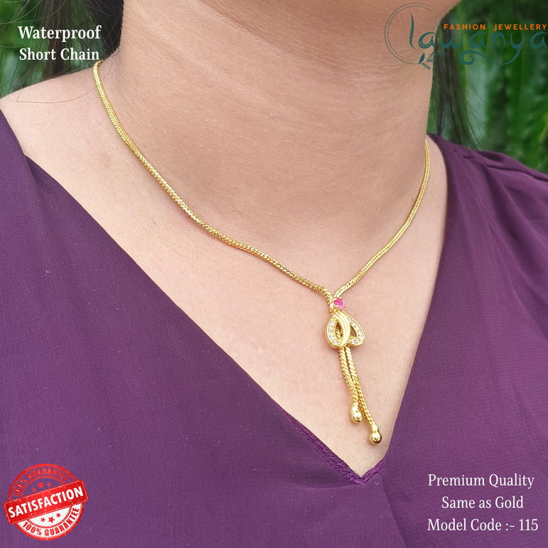 18” Short Chain with Cute Heart Charm