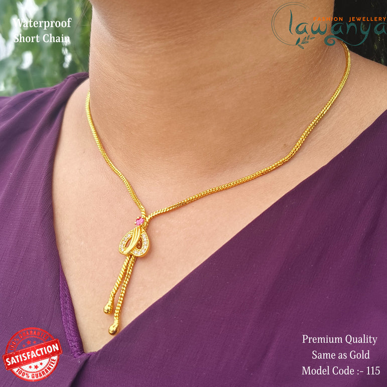 18” Short Chain with Cute Heart Charm