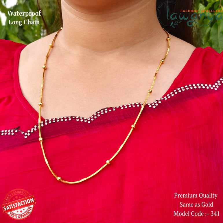 24-Inch Designer Chain – Box Design with Beaded Touch