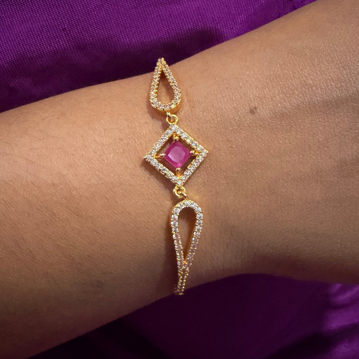 Princess Ruby Charm Bracelet – Timeless Luxury & Elegance sku 1121