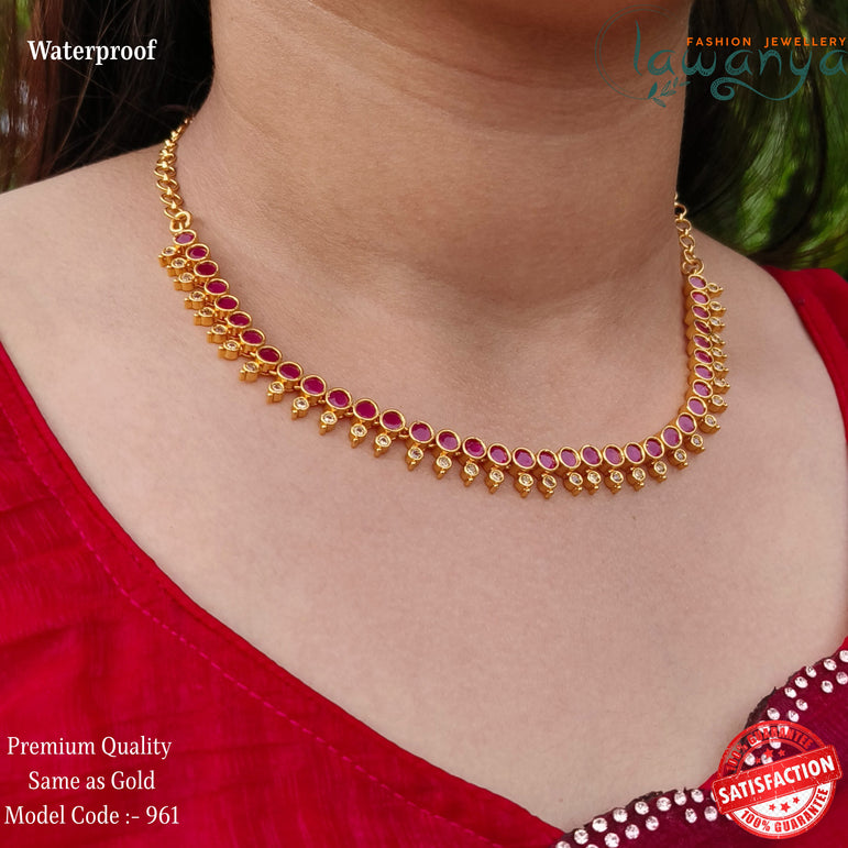 Timeless Charm in Ruby and White β Jeevi Signature Style