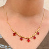 Bestseller Ruby Stone Necklace – Designer Gold-Plated Chain sku 138
