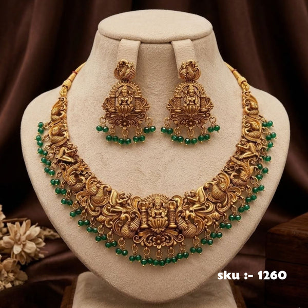Lakshmi Peacock Temple Jewellery Set | SKU 1260