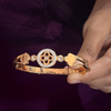 Luxury Clover Crystal Gold-Plated Adjustable Bracelet Kada for Women | Anti-Tarnish 1104