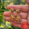 Green Crystal Gold-Plated Jhumka 432