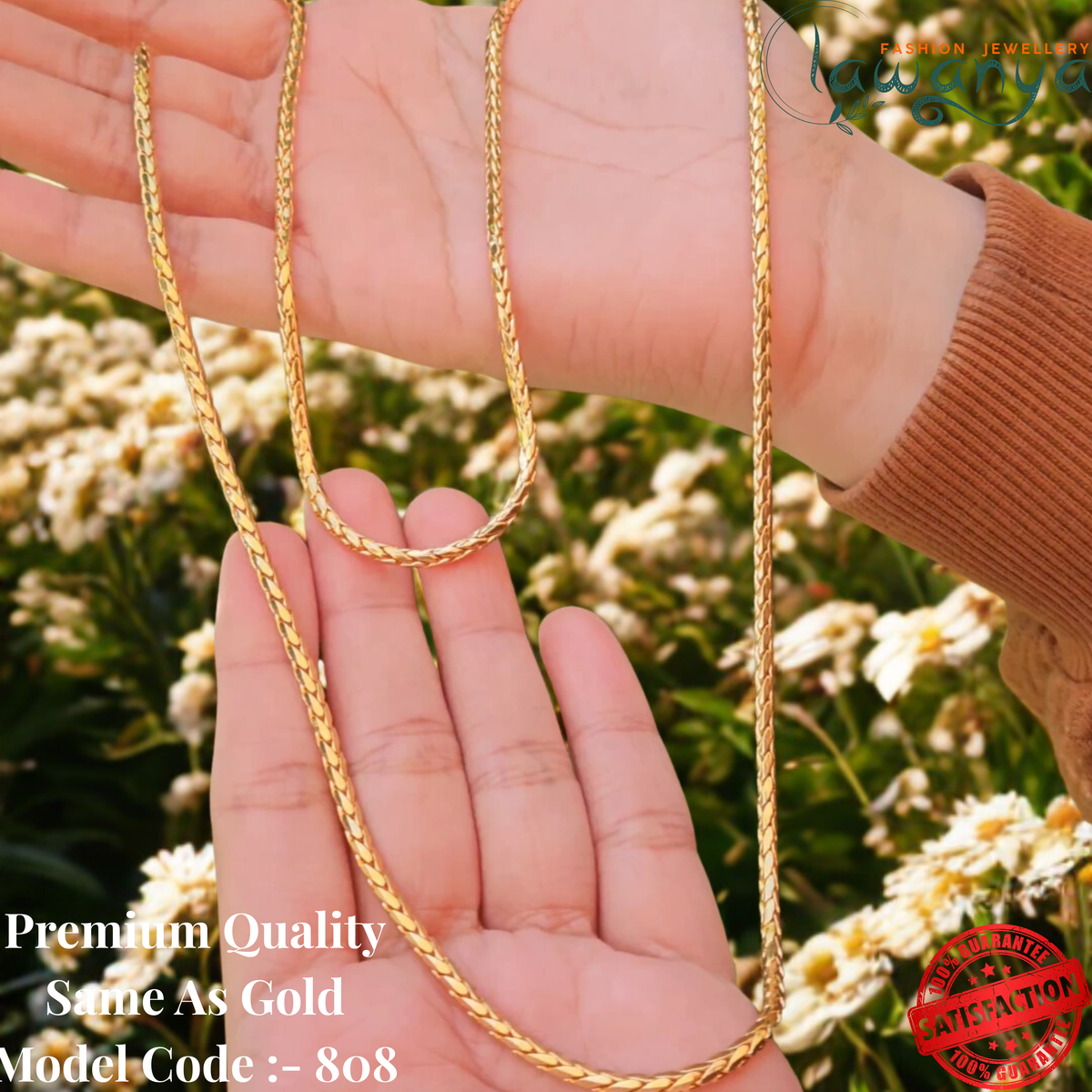 30 Inches Divine Heritage One Gram Gold Plated Chain 808