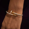 Elegant Nail Design Bracelet – Sparkling Crystal Gold Kada for Everyday Wear sku 1118