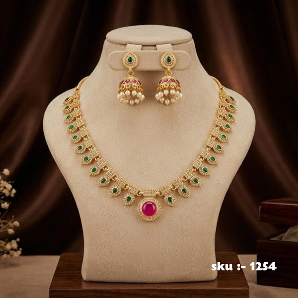 Royal Emerald & Ruby Traditional Necklace Set ✨ SKU: 1254