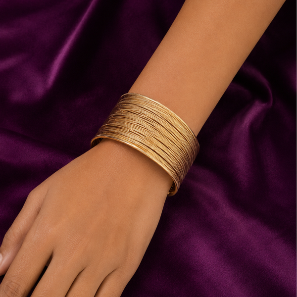 Luxury Multi-Layer Gold-Plated Cuff Bracelet Kada for Women | Adjustable | Anti-Tarnish 1107