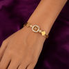 Luxury Clover Crystal Gold-Plated Adjustable Bracelet Kada for Women | Anti-Tarnish 1104