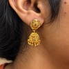 Gold-Plated Floral Cutout Jhumki's sku 357