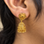 Traditional Filigree Floral Gold-Plated Jhumki Earrings sku 358