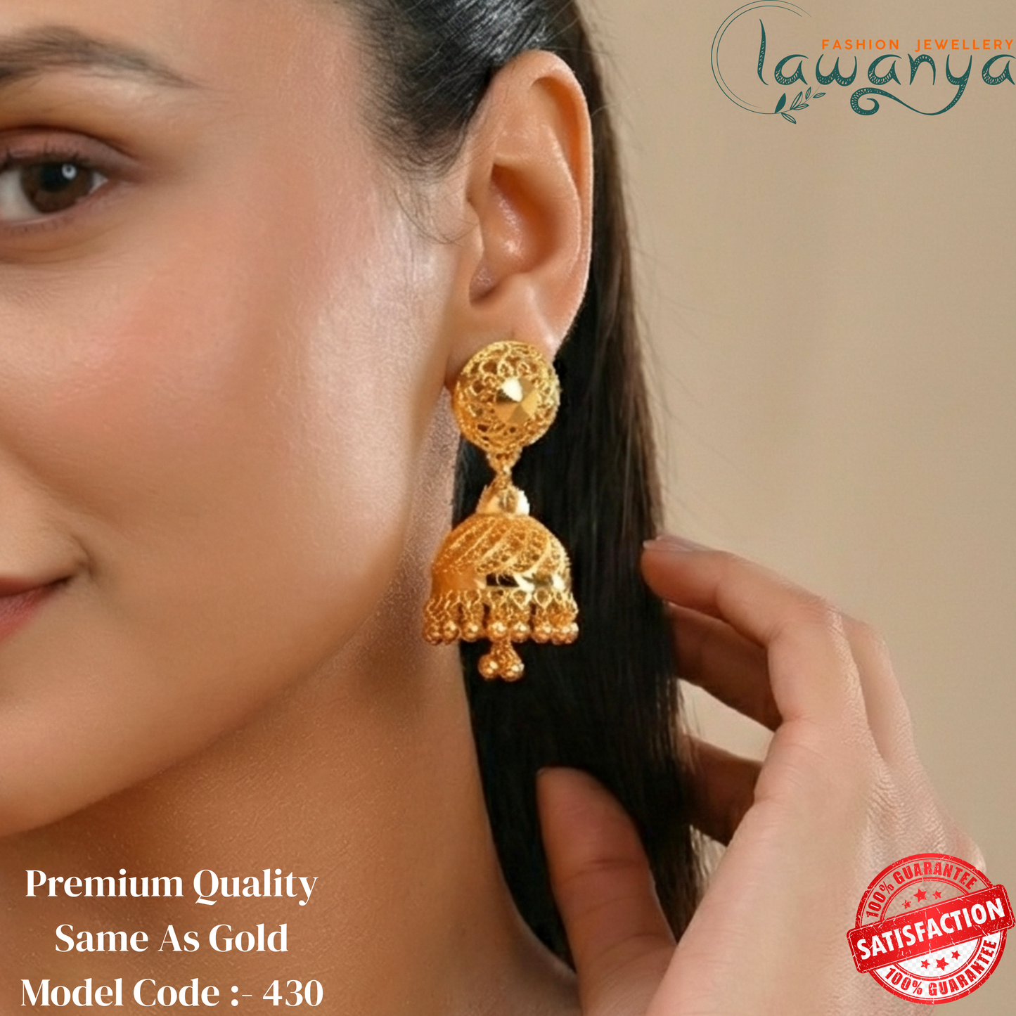 Superior Gold Plated Jhumka Earrings 430