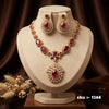 Ruby Luxe Glam Necklace & Earring Set – Gold-Plated | SKU 1266