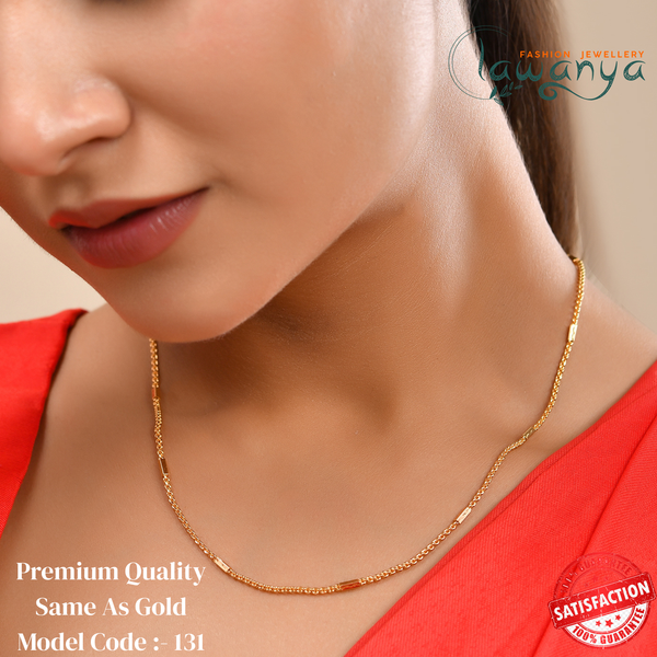 Premium Box Model Chain – 18” Gold Plated, Anti-Tarnish Shine 131