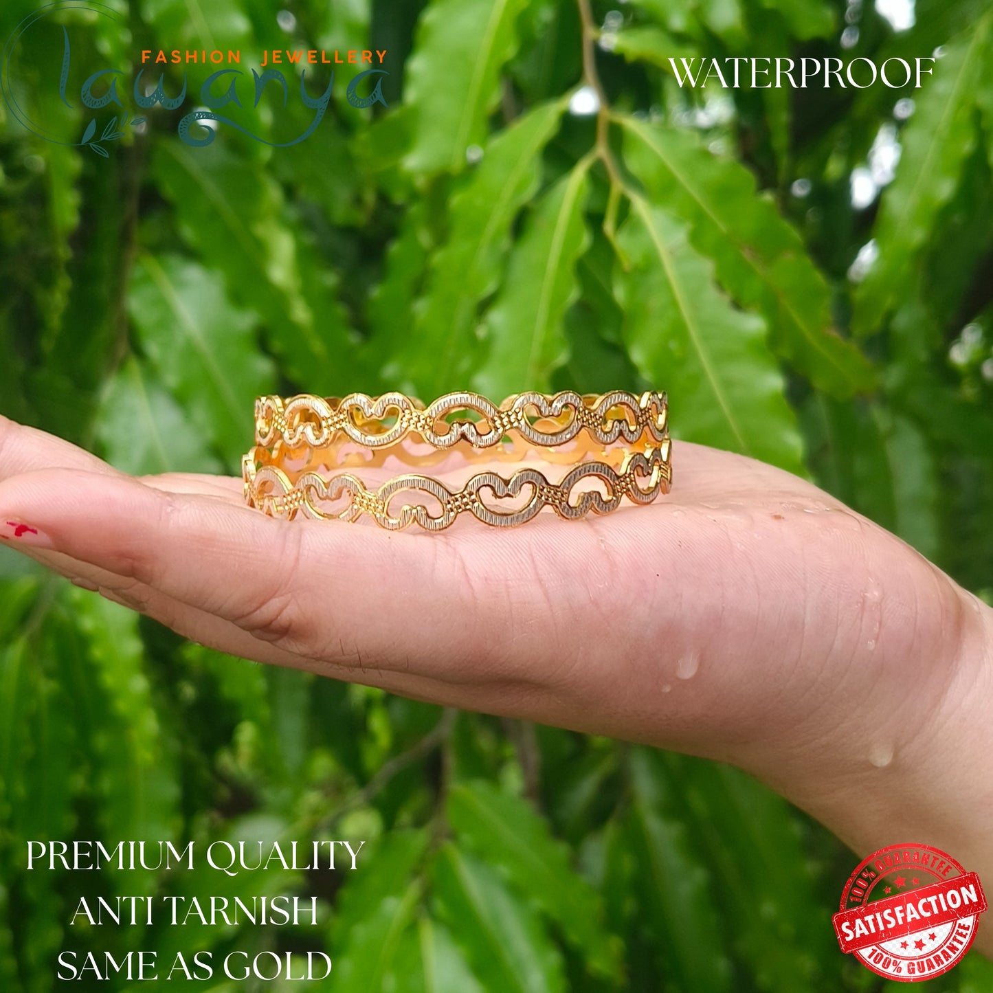 Bling-Ready Gold Finish Bangles – Tarnish-Free Wear