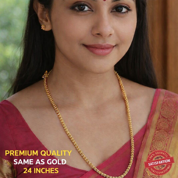 Rose chain 24 Inches - One gram micro gold plated 740