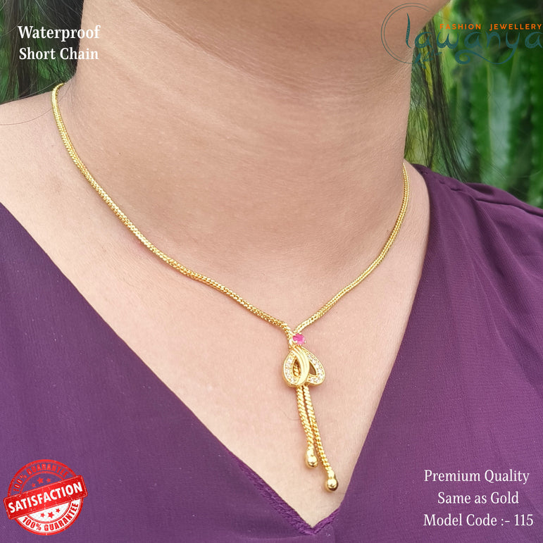 18” Short Chain with Cute Heart Charm