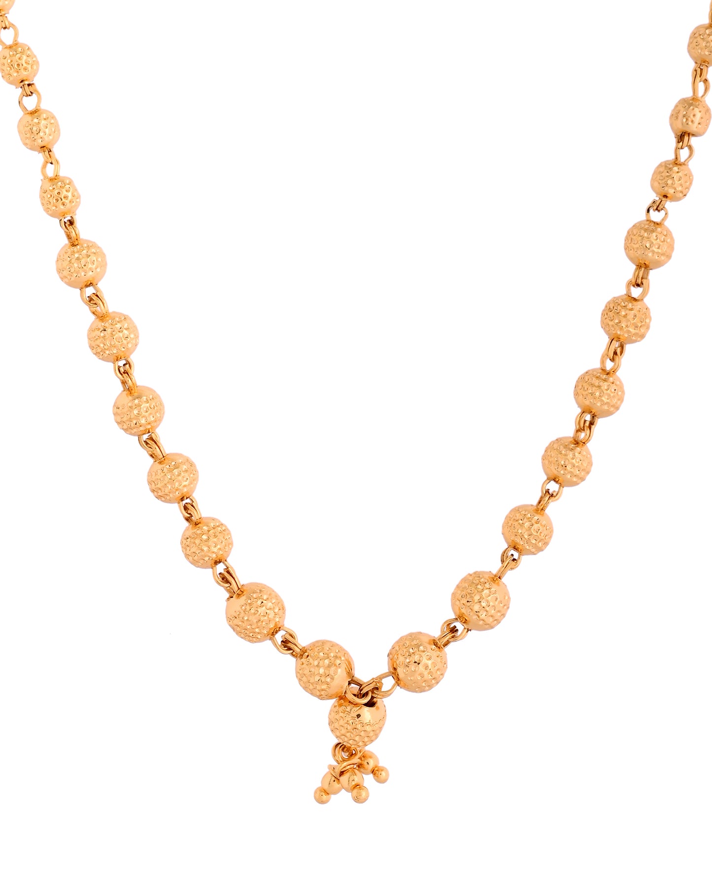 Radiance Gold-Plated Beaded Chain | Lightweight & Tarnish-Resistant 451