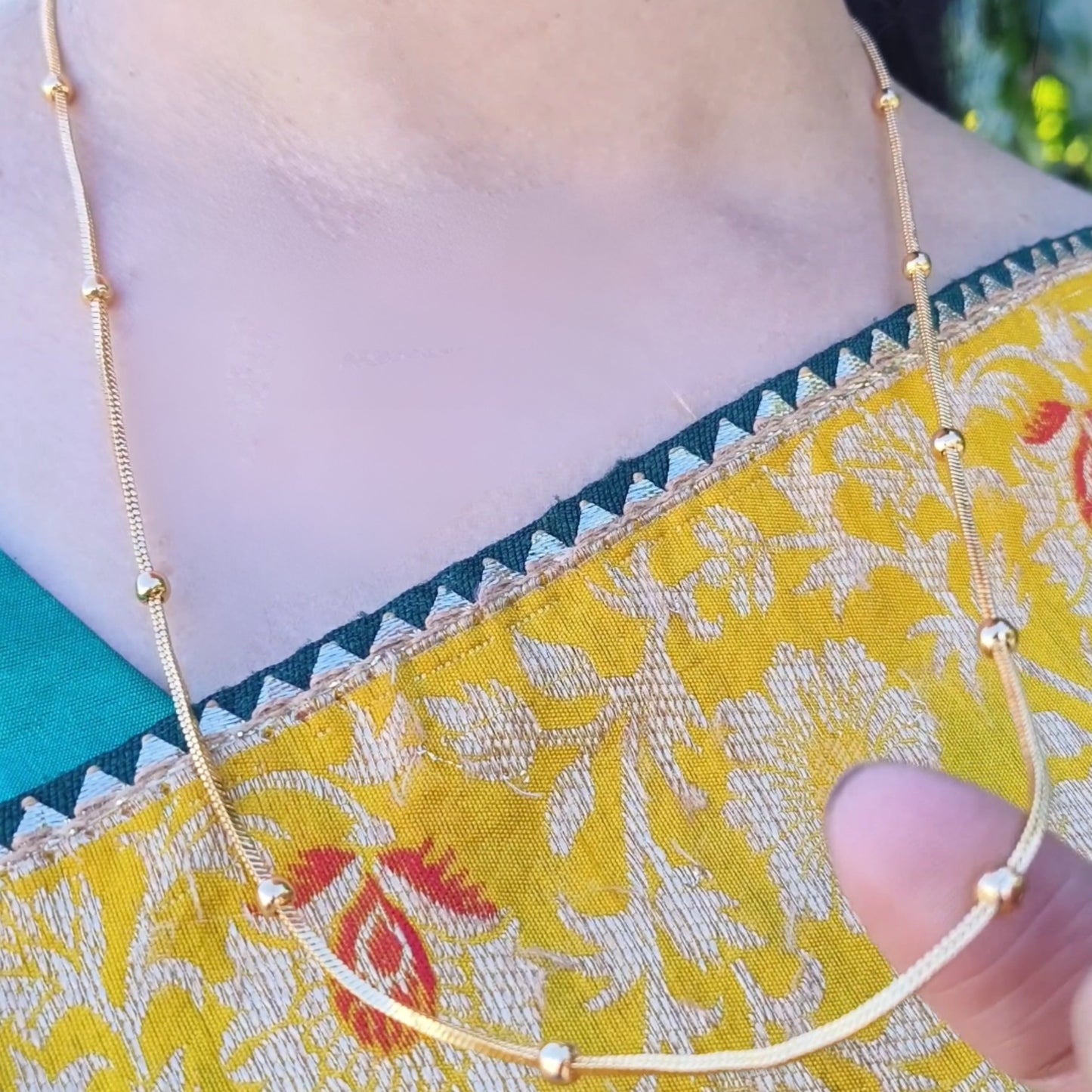 24-Inch Designer Chain – Box Design with Beaded Touch