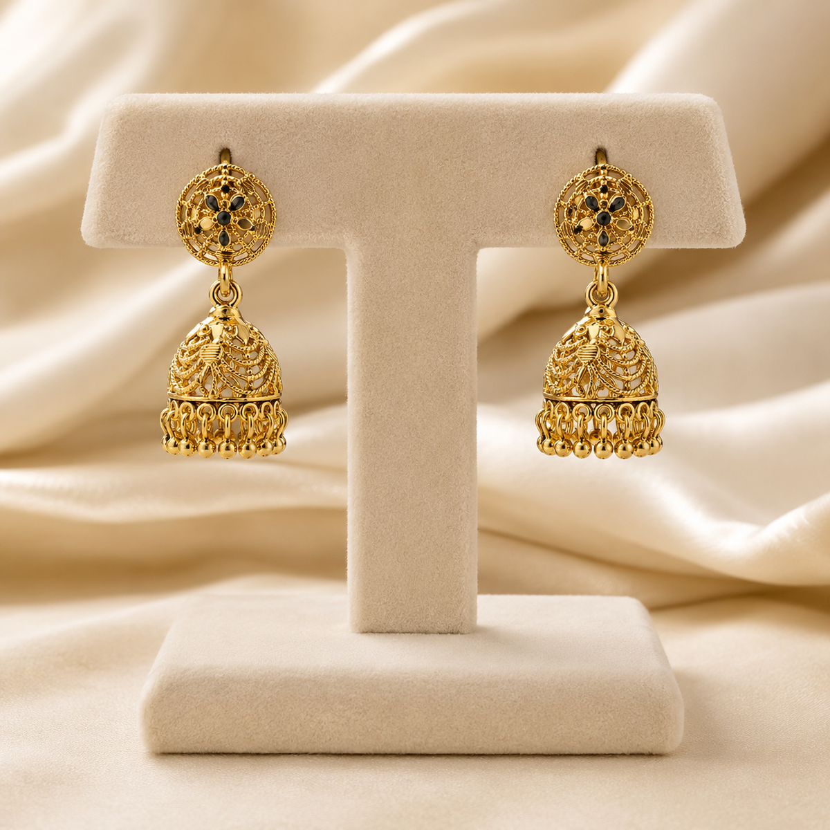 South Heritage Gold Plated Anti-Tarnish Jhumkas sku 1532