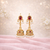 Antique Gold Plated Pearl Jhumka Earrings – Red Stone Designer Jhumki 1449
