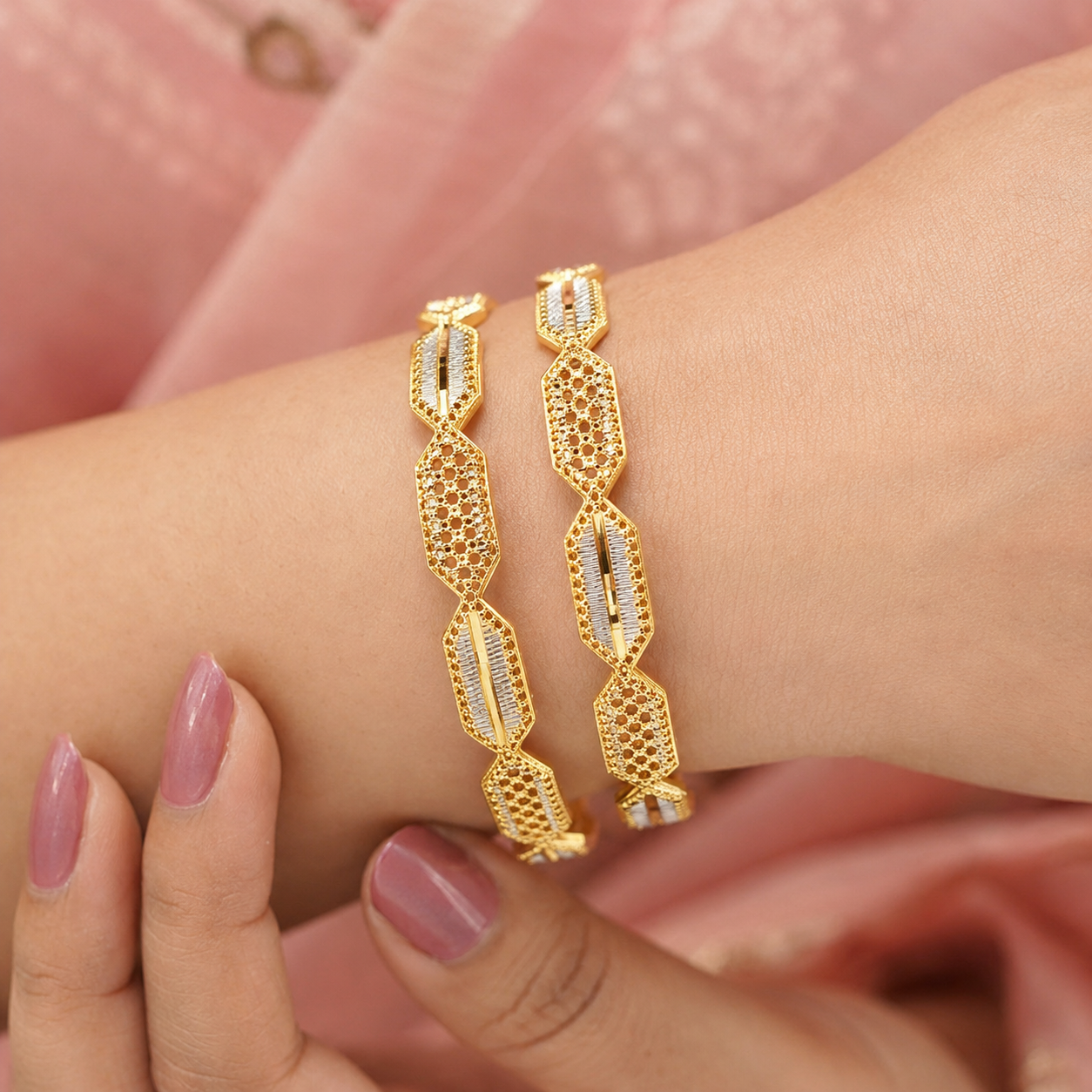 Royal Antique Gold Kada Bangles sku 1006