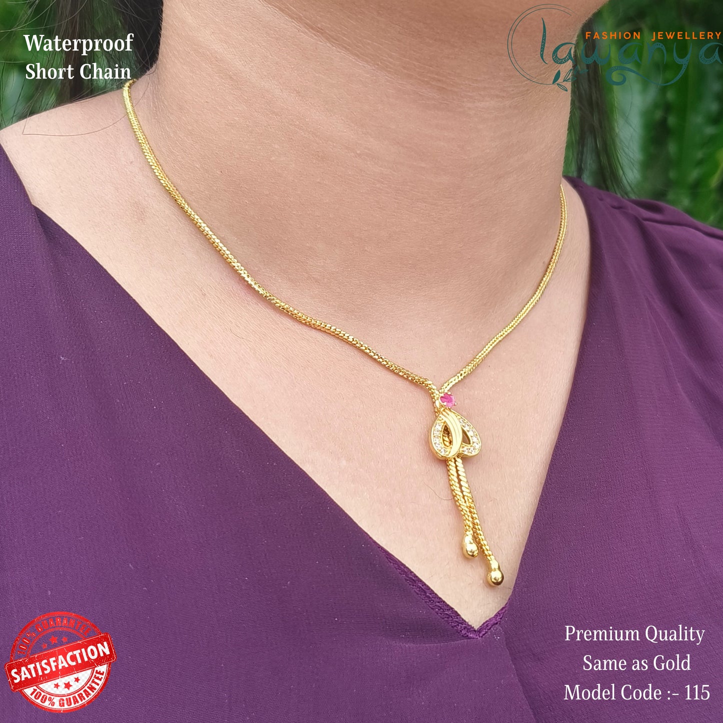 18” Short Chain with Cute Heart Charm
