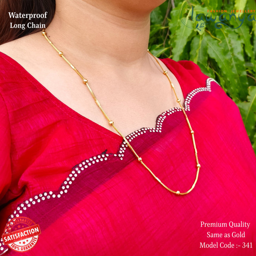 24-Inch Designer Chain – Box Design with Beaded Touch