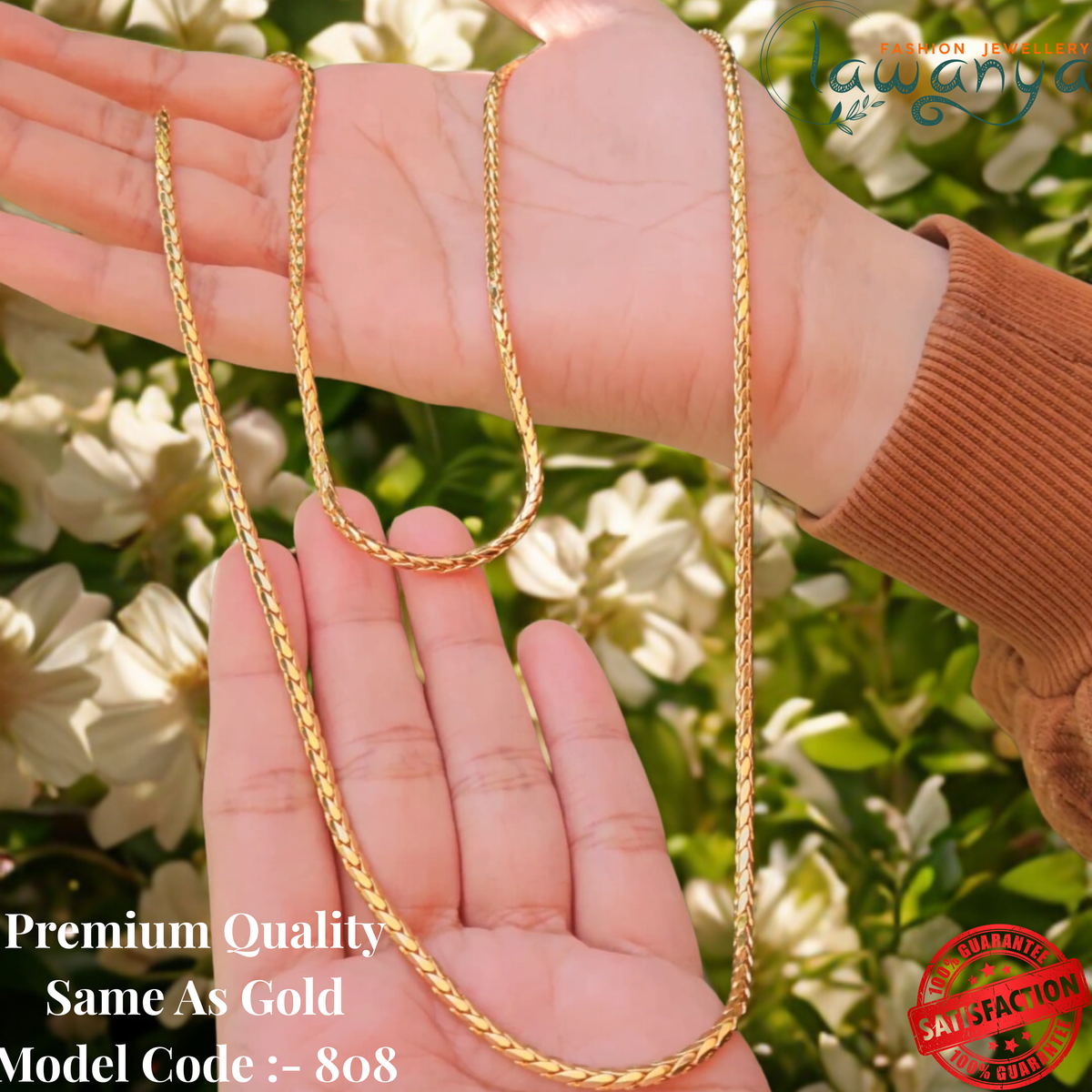 30 Inches Divine Heritage One Gram Gold Plated Chain 808