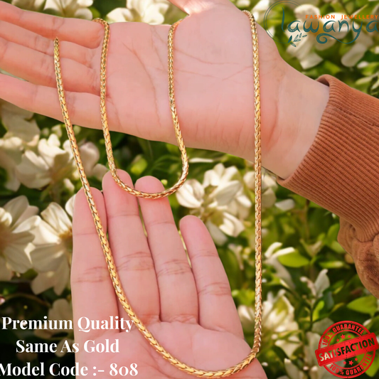 30 Inches Divine Heritage One Gram Gold Plated Chain 808