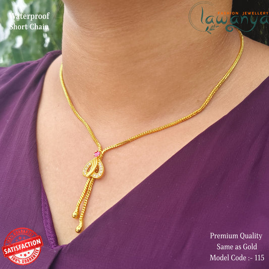 18” Short Chain with Cute Heart Charm