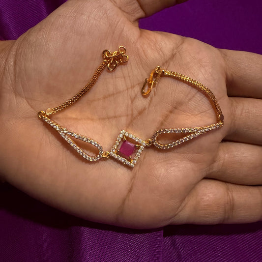 Princess Ruby Charm Bracelet – Timeless Luxury & Elegance sku 1121