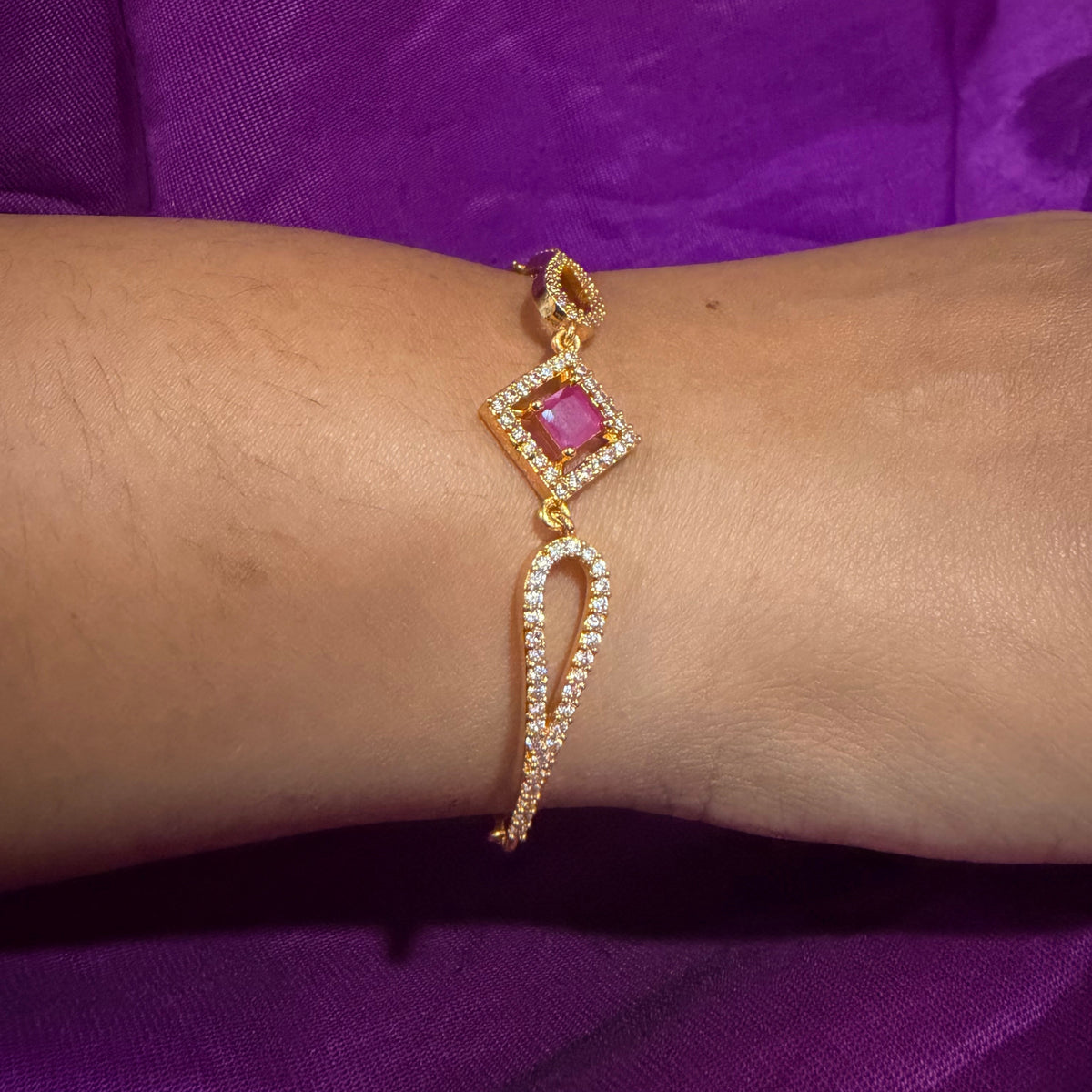 Princess Ruby Charm Bracelet – Timeless Luxury & Elegance sku 1121