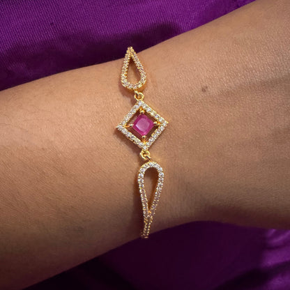 Princess Ruby Charm Bracelet – Timeless Luxury & Elegance sku 1121