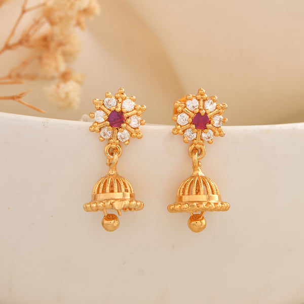 Premium Gold Plated Jhumka Earrings for Women | Traditional Ethnic Jewellery SKU 1516