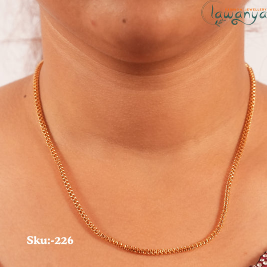 Classic Gold-Plated Curb Link Chain for Women