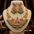 Shiva Parvati Temple Jewellery Set with Green Beads | SKU 1258