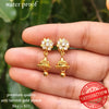 Gold Plated Small Jhumka with White AD Stones 431