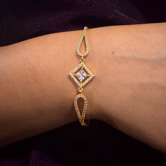 Princess Diamond Glow Bracelet – Elegant Crystal Studded Luxury Bracelet sku 1120