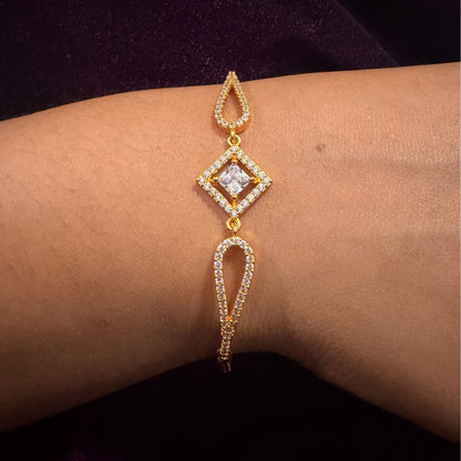 Princess Diamond Glow Bracelet – Elegant Crystal Studded Luxury Bracelet sku 1120