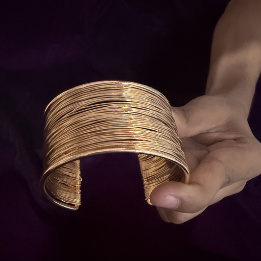 Luxury Multi-Layer Gold-Plated Cuff Bracelet Kada for Women | Adjustable | Anti-Tarnish 1105