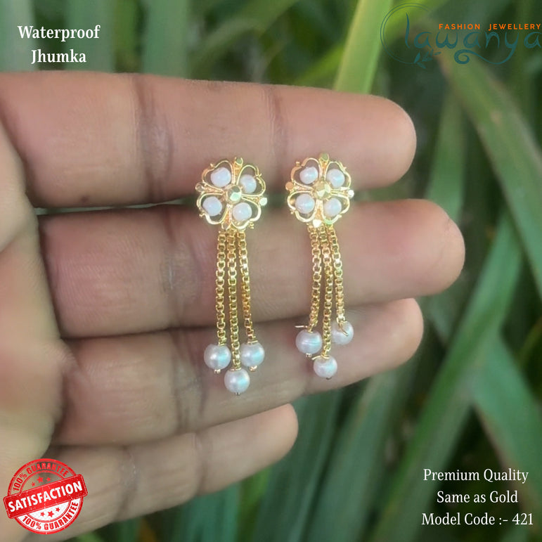 Lightweight Gold Look Jhumkas – Ethnic Design