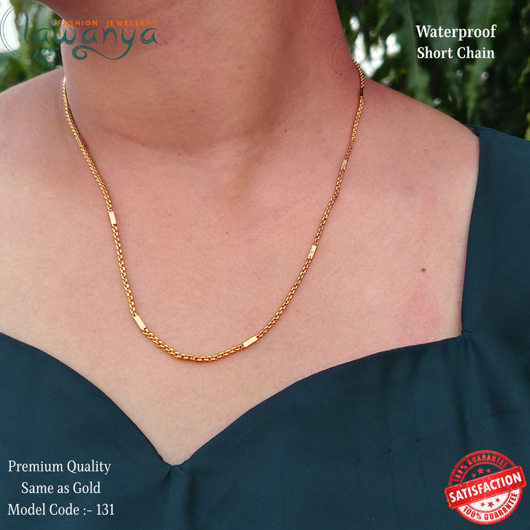 Premium Box Model Chain – 18” Gold Plated, Anti-Tarnish Shine