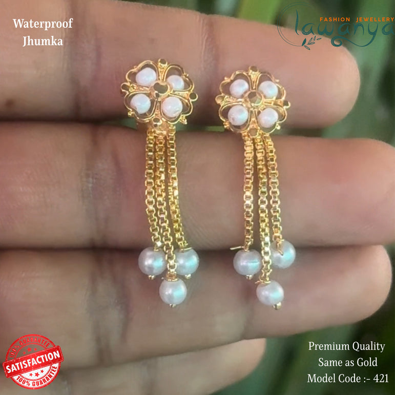 Lightweight Gold Look Jhumkas – Ethnic Design