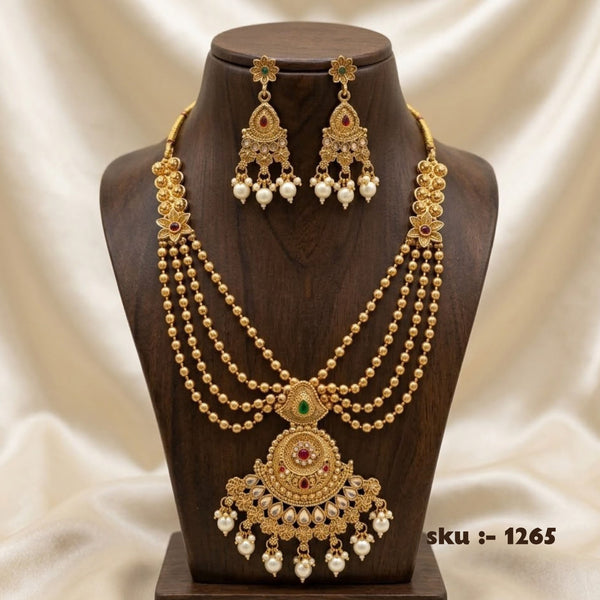 Pearl Layered Long Necklace Set | SKU 1265