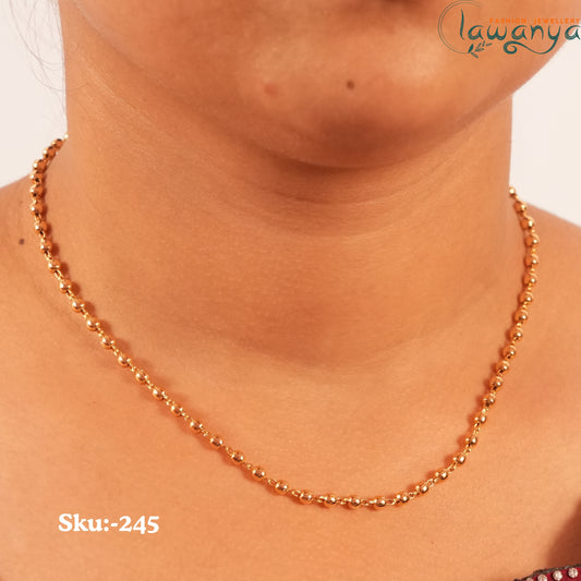 Elegant Gold Plated Beaded Ball Chain for Everyday Wear