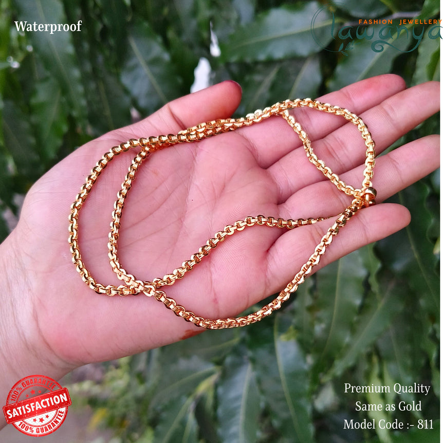 24" Traditional Chandramukhi Chain | Gold Plated Beauty
