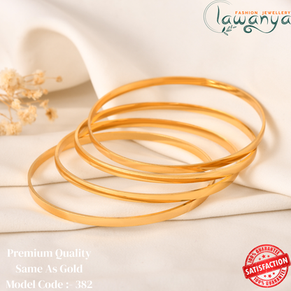 Gold Model Plain Bangles ( One Gram Plated ) 4 bangles 382