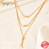 Stylish Triple Layer Box Chain with Tassel Drop 251